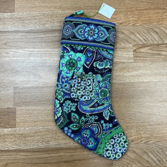 Vera Bradley Blue Rhapsody Christmas Stocking NEW - Picture 1 of 9